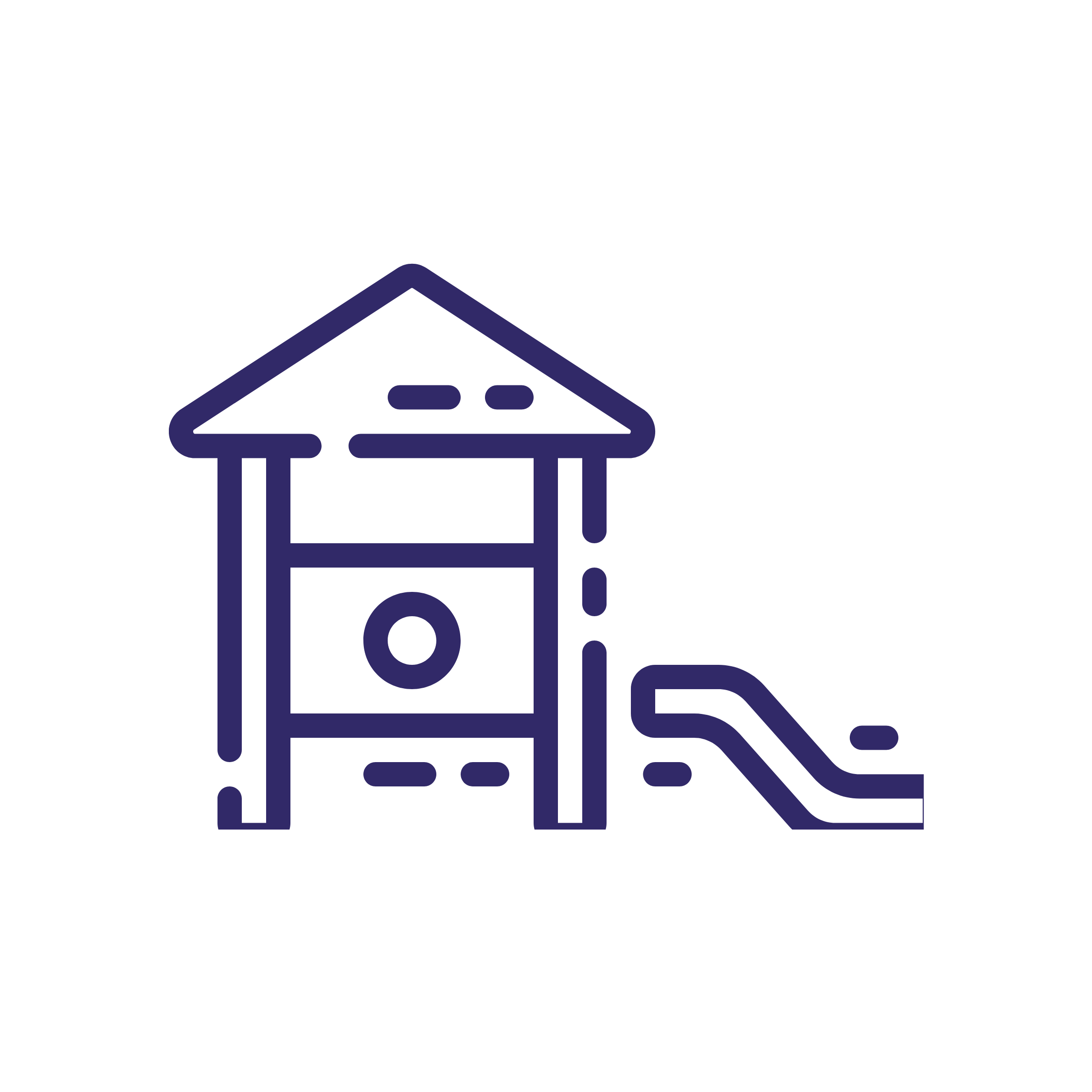Simple line icon of a childcare center building